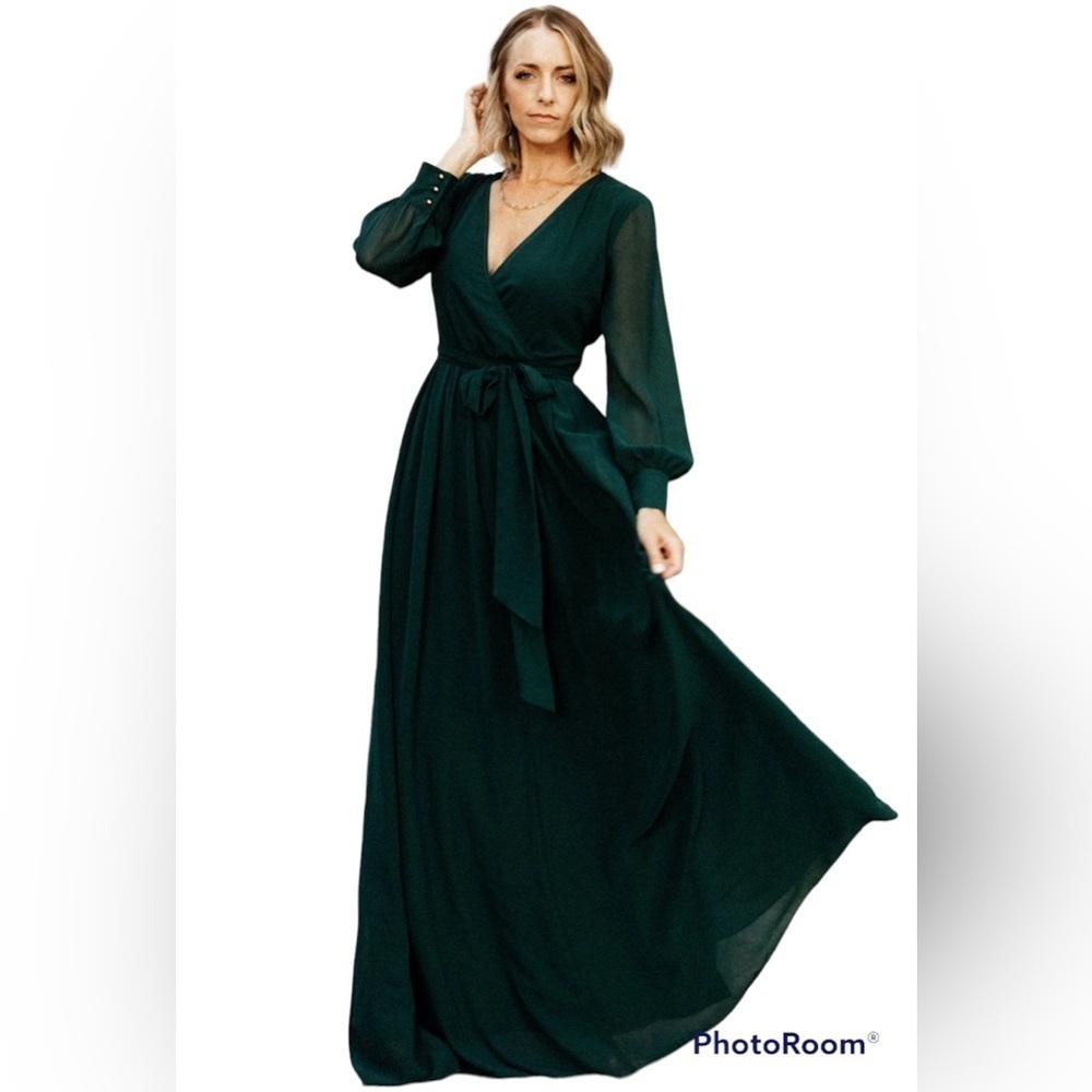 BALTIIC BORN LYDIA MAXI HUNTER GREEN DRESS 3X NEW WITH TAGS